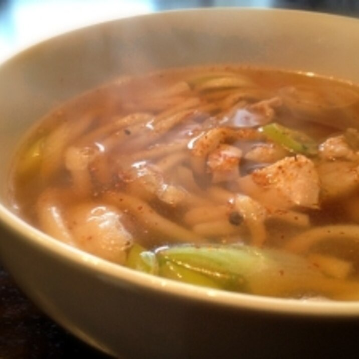 優しい味＆美味しい「　鶏肉とネギのうどん　」